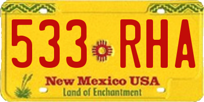 NM license plate 533RHA