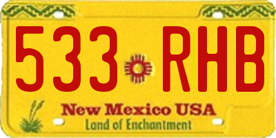 NM license plate 533RHB