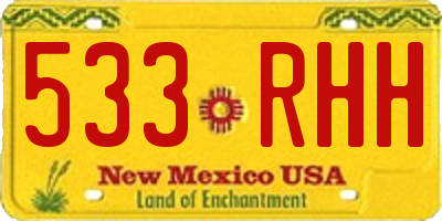 NM license plate 533RHH