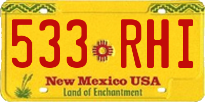 NM license plate 533RHI