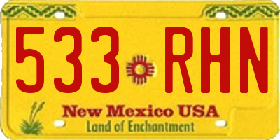 NM license plate 533RHN