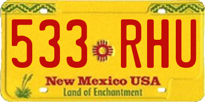 NM license plate 533RHU