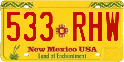 NM license plate 533RHW