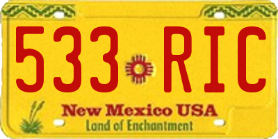 NM license plate 533RIC