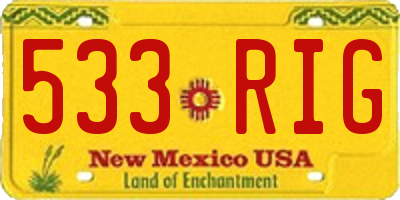 NM license plate 533RIG