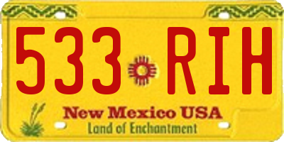 NM license plate 533RIH