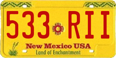NM license plate 533RII