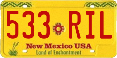 NM license plate 533RIL