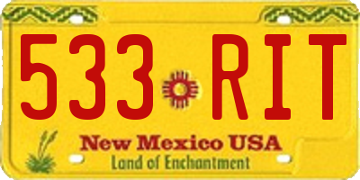 NM license plate 533RIT