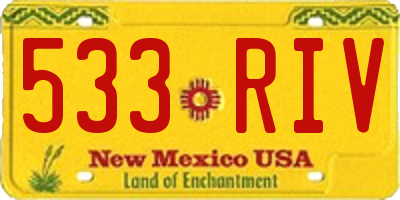 NM license plate 533RIV