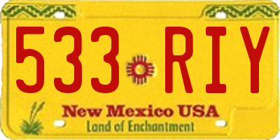 NM license plate 533RIY