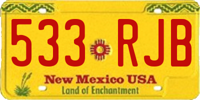 NM license plate 533RJB