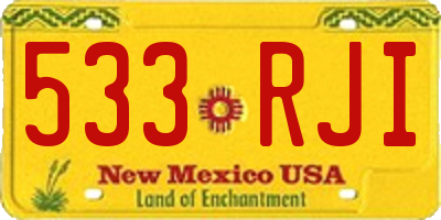 NM license plate 533RJI