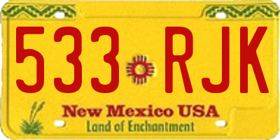 NM license plate 533RJK