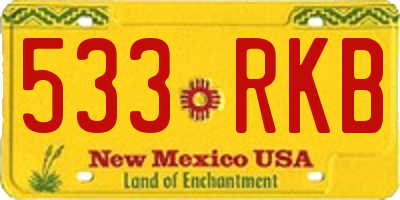 NM license plate 533RKB