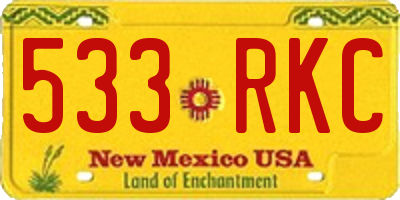 NM license plate 533RKC