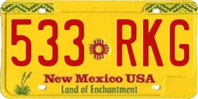 NM license plate 533RKG