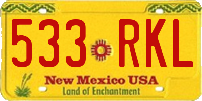 NM license plate 533RKL