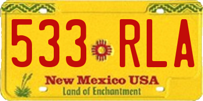 NM license plate 533RLA