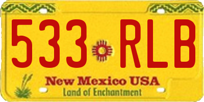 NM license plate 533RLB