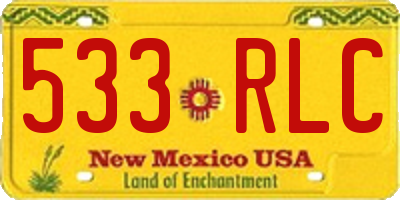 NM license plate 533RLC