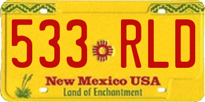 NM license plate 533RLD