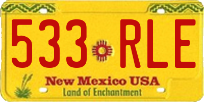 NM license plate 533RLE