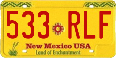 NM license plate 533RLF