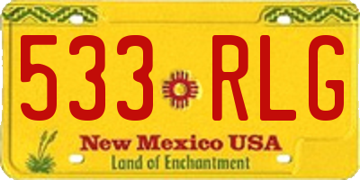 NM license plate 533RLG