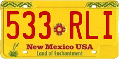 NM license plate 533RLI