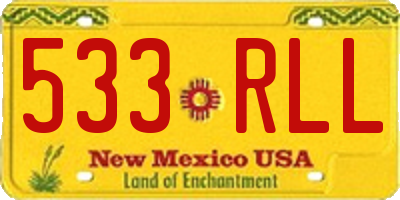 NM license plate 533RLL