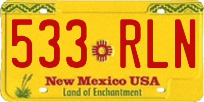 NM license plate 533RLN
