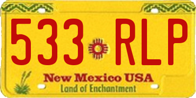 NM license plate 533RLP