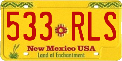 NM license plate 533RLS
