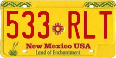 NM license plate 533RLT