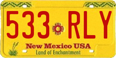 NM license plate 533RLY