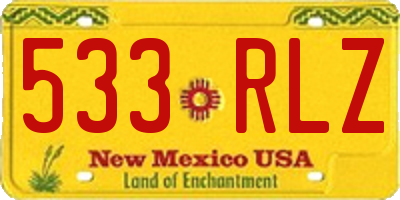 NM license plate 533RLZ