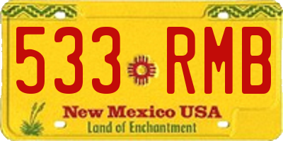 NM license plate 533RMB