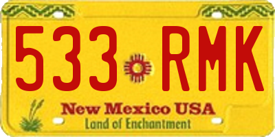 NM license plate 533RMK