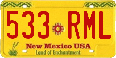 NM license plate 533RML