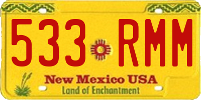 NM license plate 533RMM