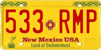 NM license plate 533RMP