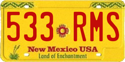 NM license plate 533RMS