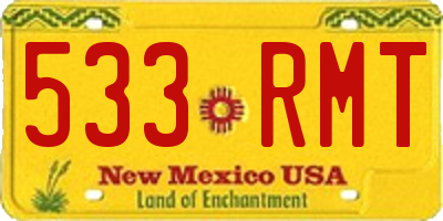 NM license plate 533RMT