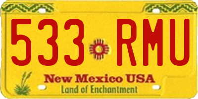 NM license plate 533RMU