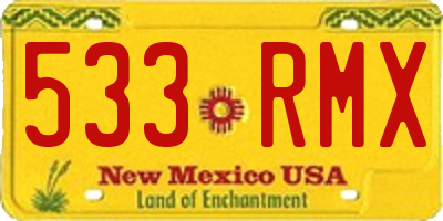 NM license plate 533RMX