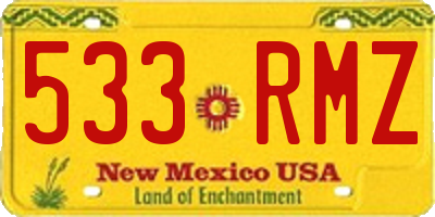 NM license plate 533RMZ