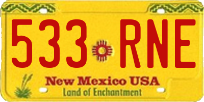 NM license plate 533RNE