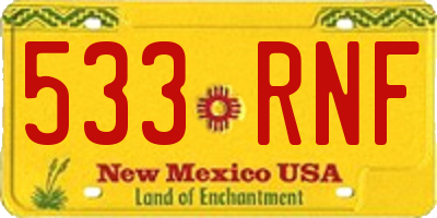 NM license plate 533RNF