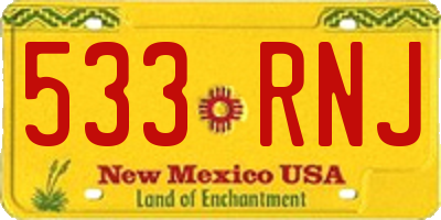 NM license plate 533RNJ